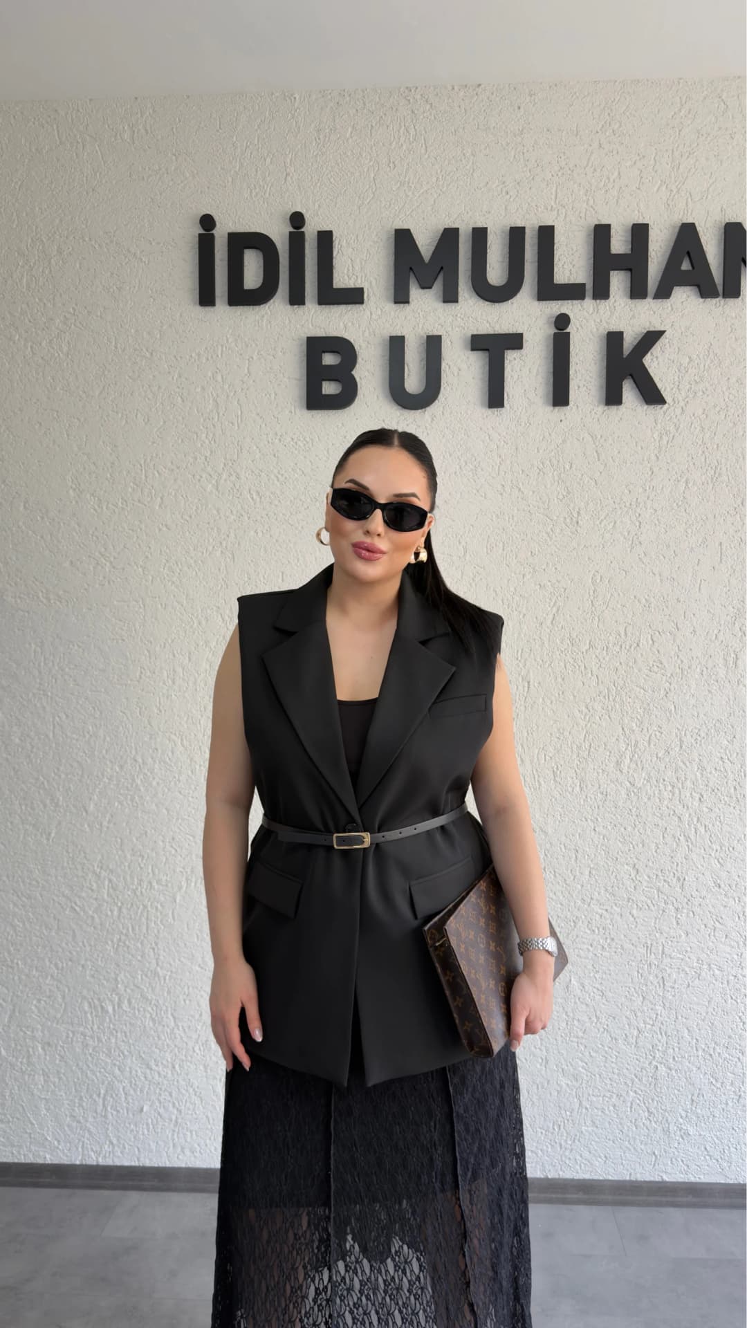 Vatkalı Premium Blazer Yelek - Siyah