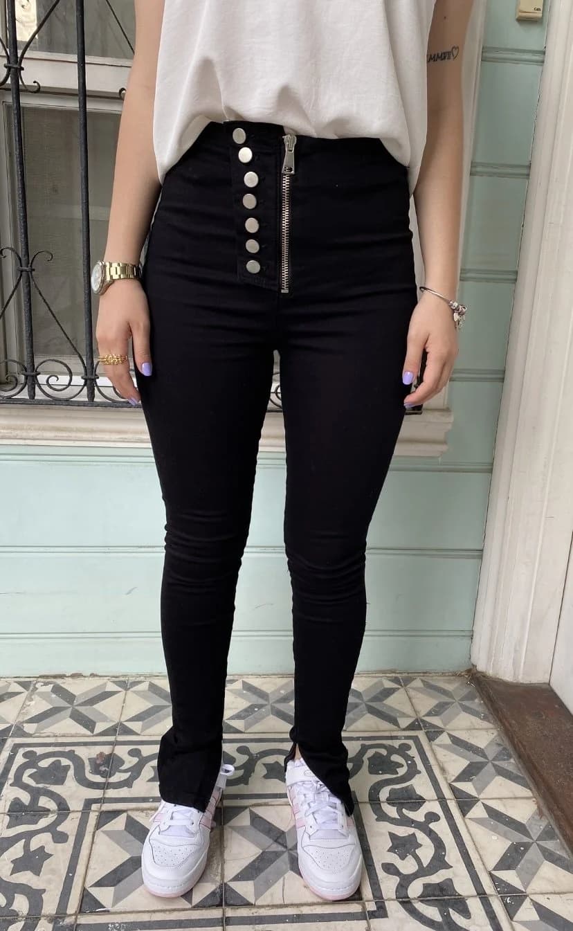 Denim Düğme Detaylı Pantolon