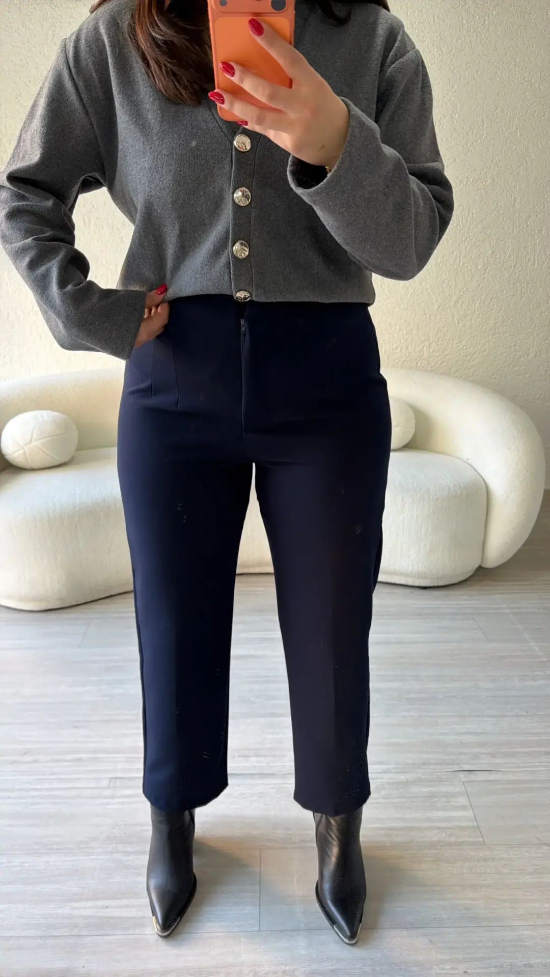 Zr Model Yüksek Bel Pantolon - Lacivert