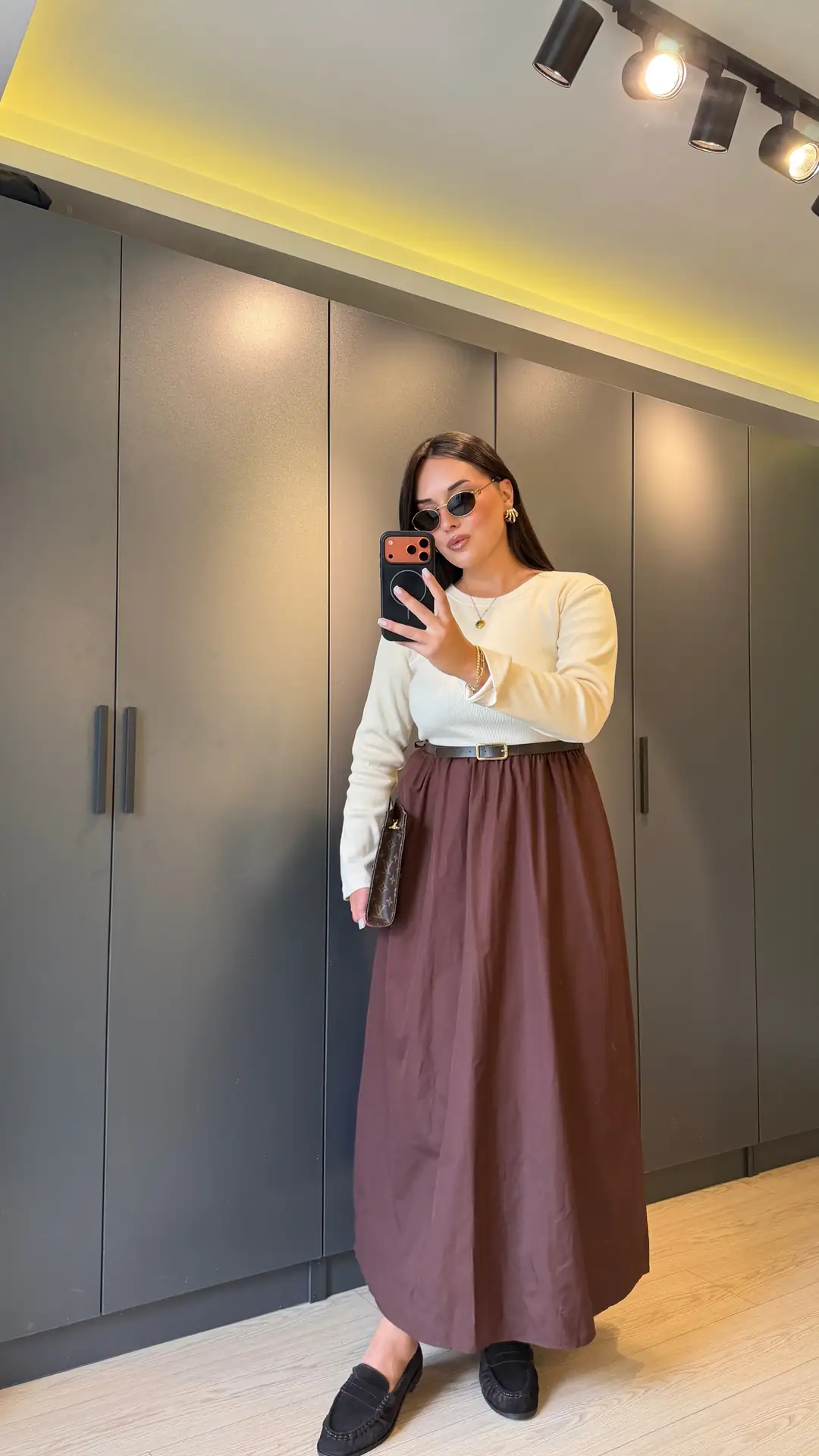 Kaşkorse Kemer Detaylı Eteği Poplin Elbise 