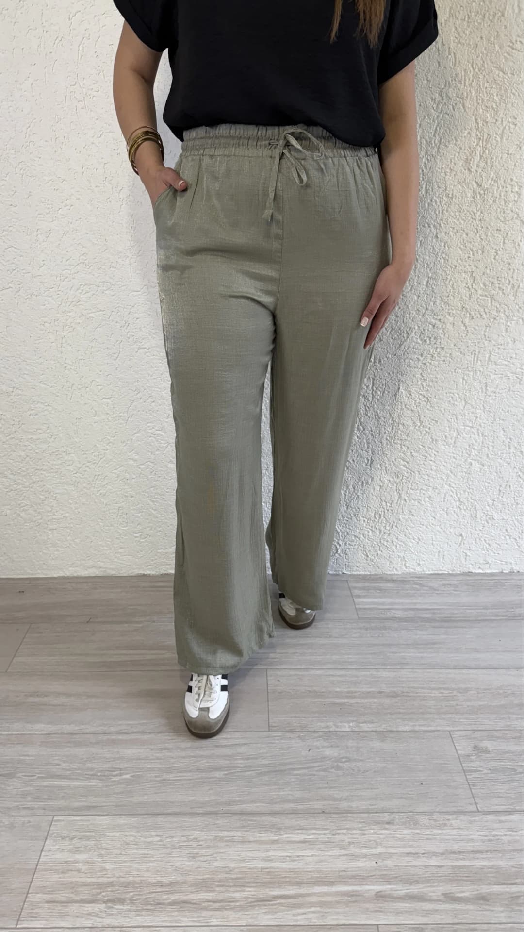 Beli Lastikli Parlak Bürümcük Pantolon