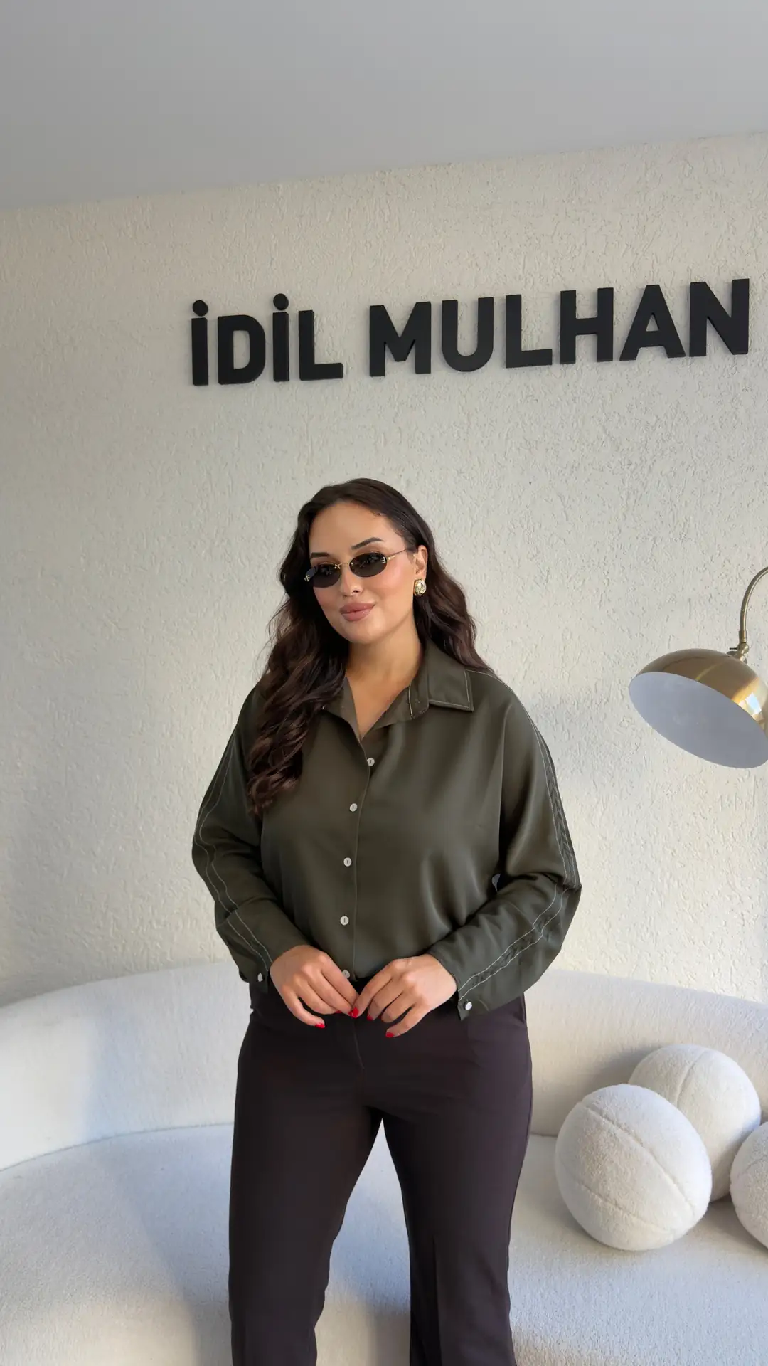 Zr Model Çizgi Dikiş Detaylı Gömlek - Haki