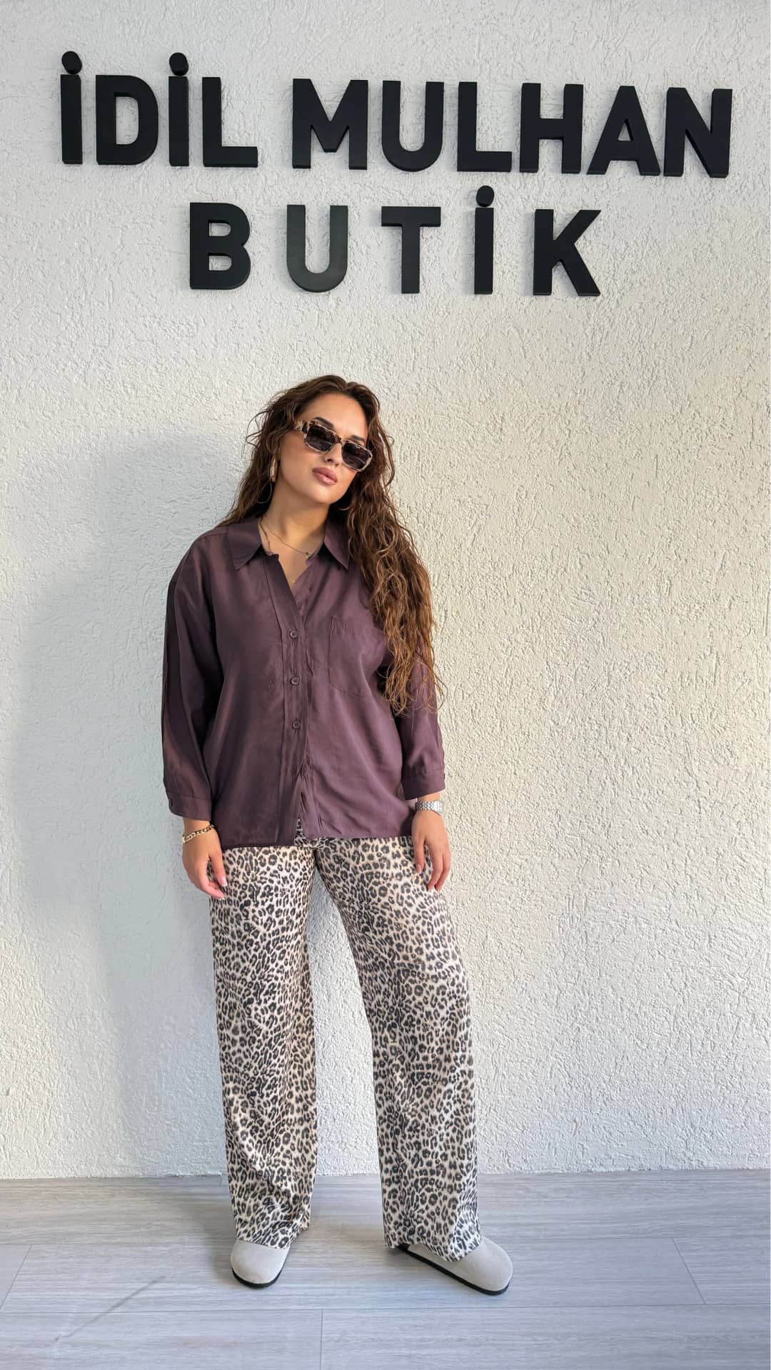Tensel Oversize Gömlek - Mürdüm