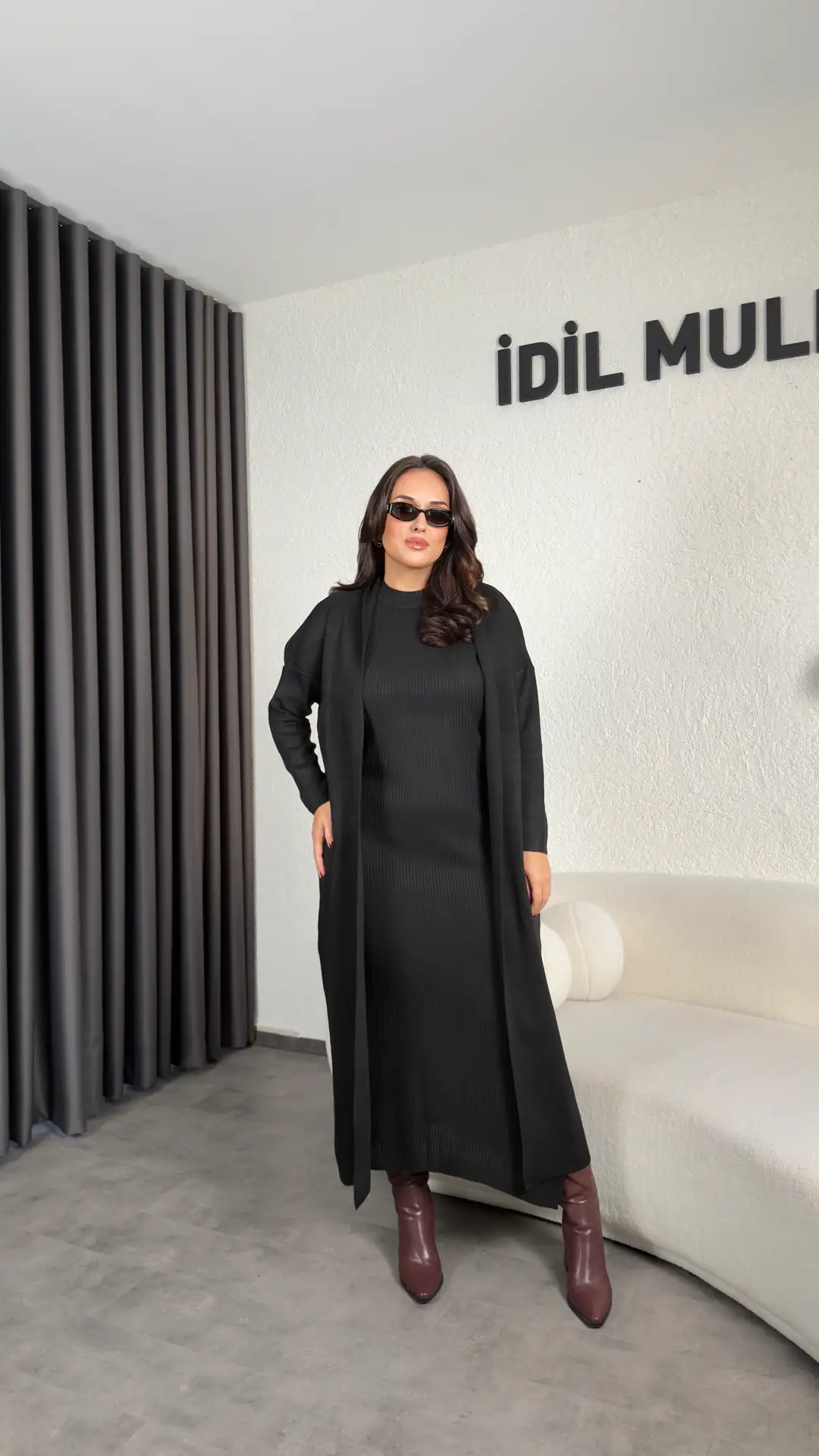 İkili Triko Maxi Boy Elbise