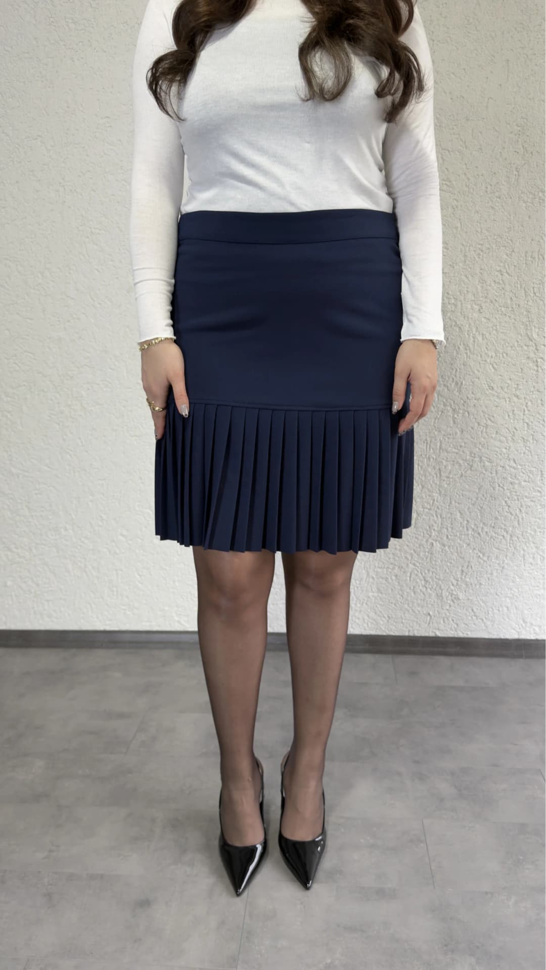 Piliseli Etek - Lacivert