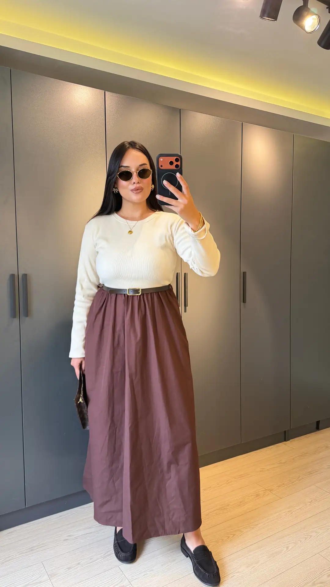 Kaşkorse Kemer Detaylı Eteği Poplin Elbise 