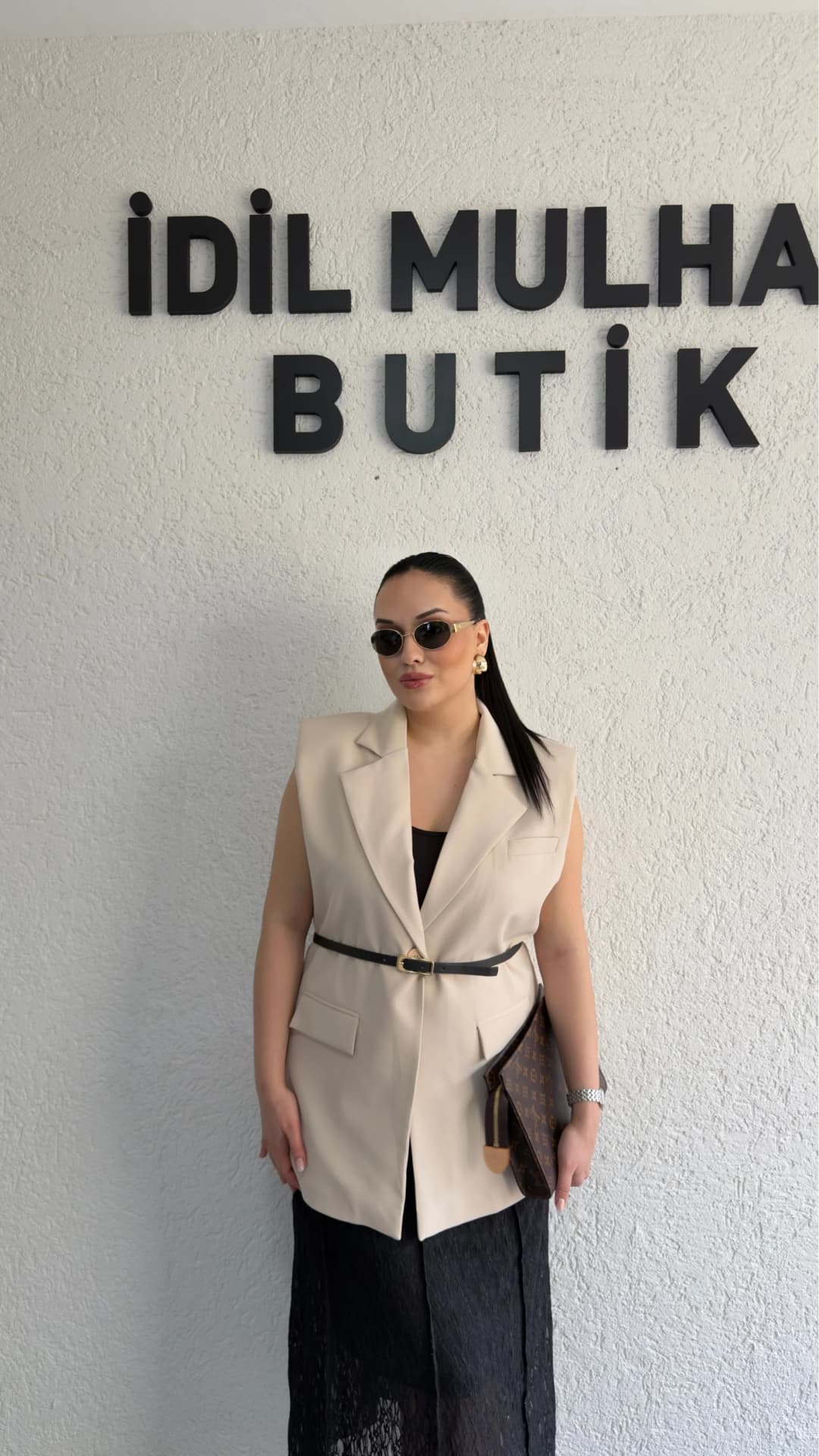 Vatkalı Premium Blazer Yelek - Bej