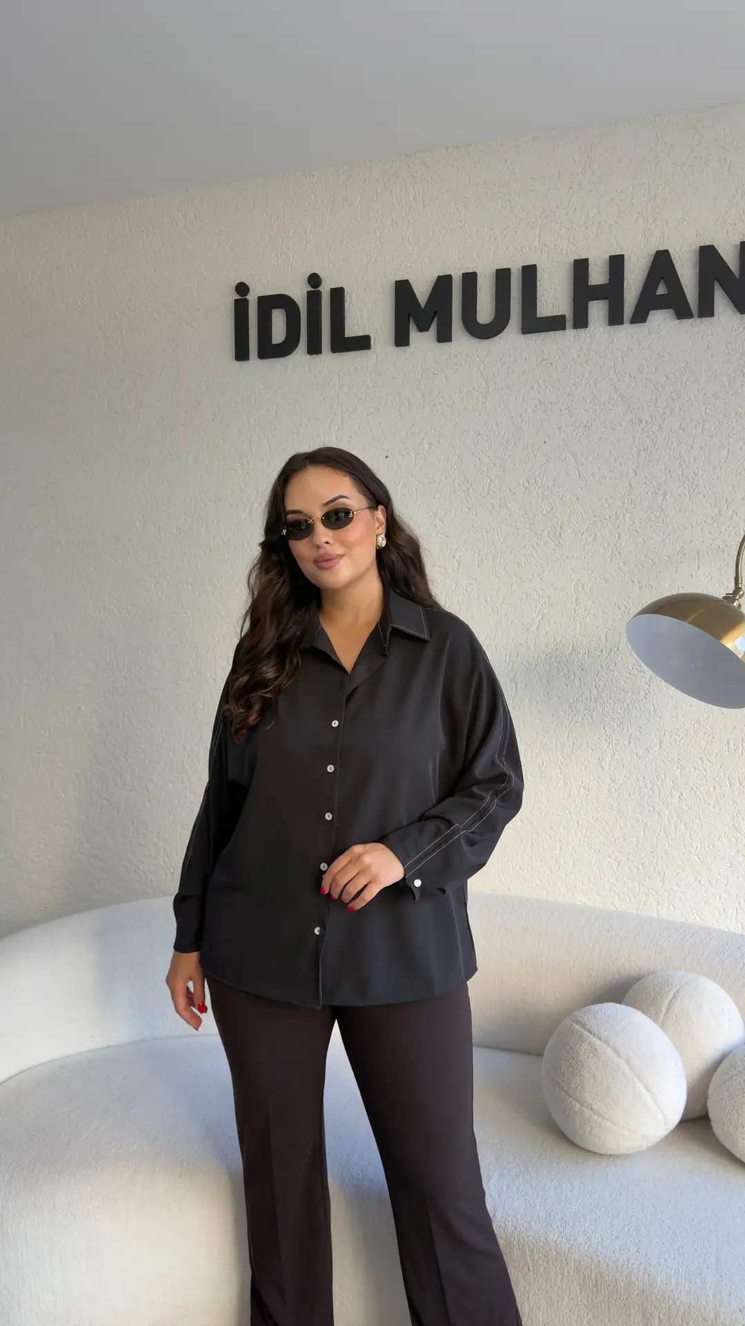 Zr Model Çizgi Dikiş Detaylı Gömlek - Siyah