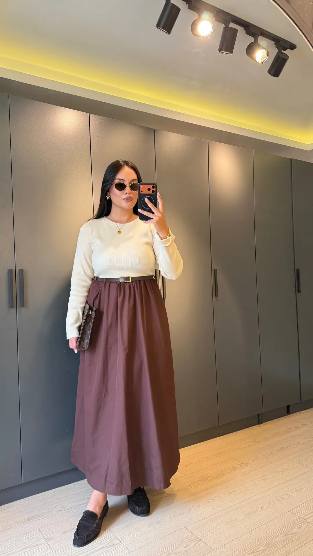 Kaşkorse Kemer Detaylı Eteği Poplin Elbise 