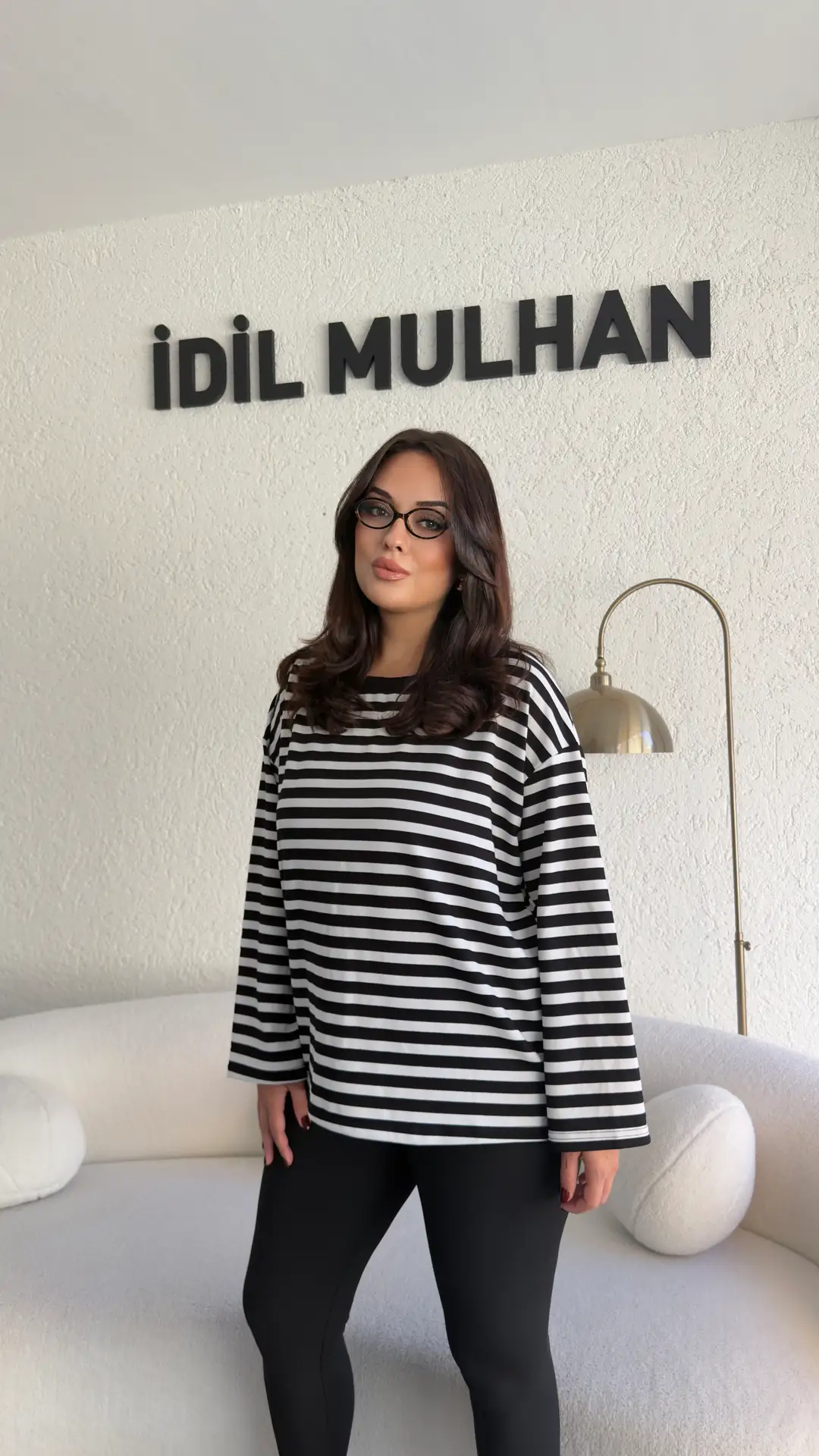 Çizgili Sweatshirt - Siyah